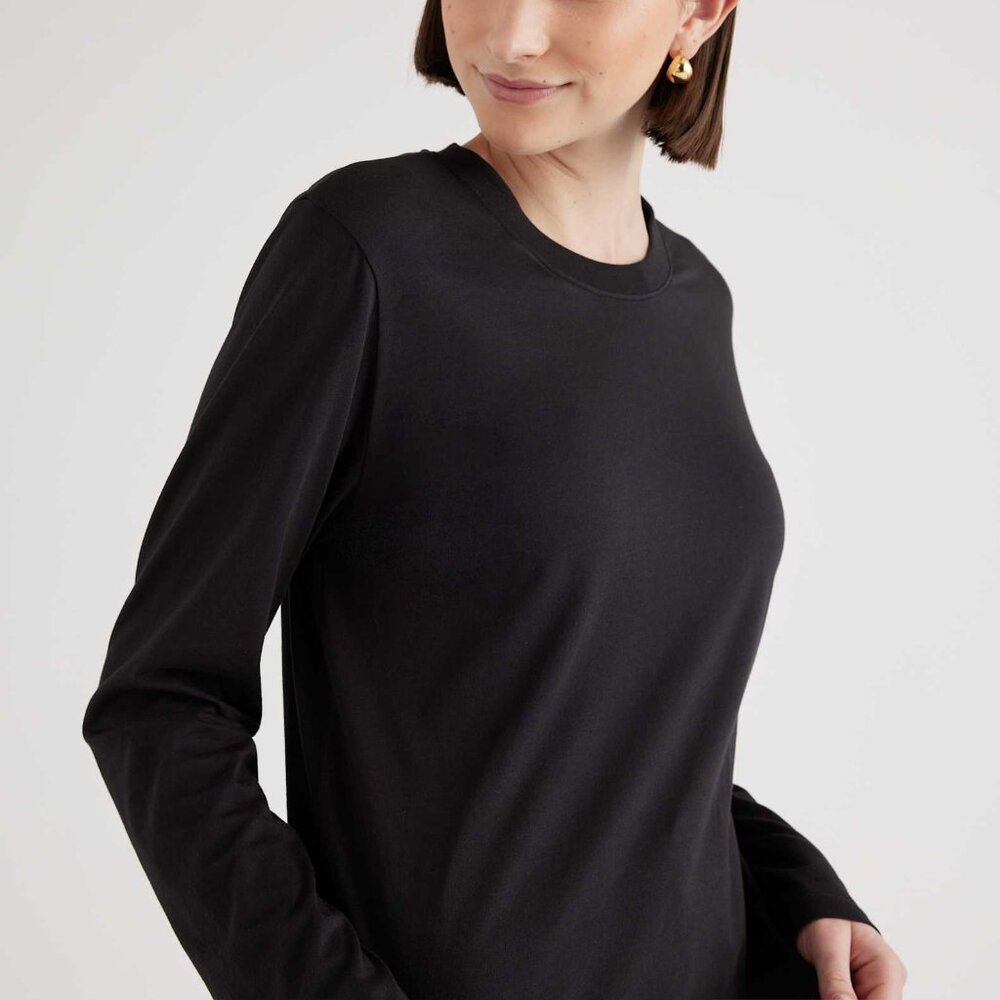 Outdoor Voices Everyday Long Sleeve in Black, XS
